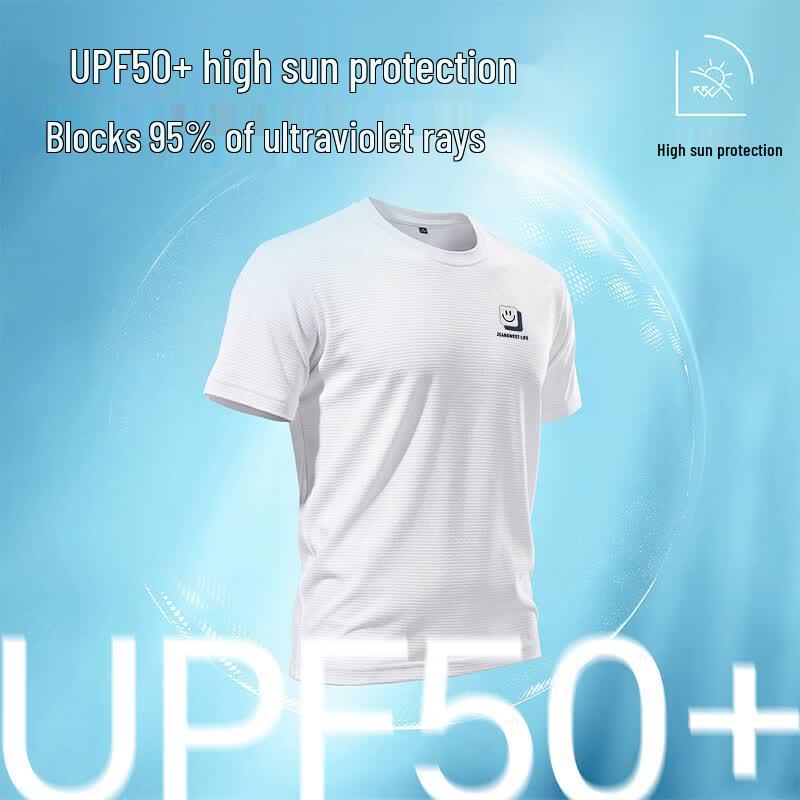 Jeanswest Men's Ice Silk Cooling Sunscreen Short Sleeve T-Shirt
