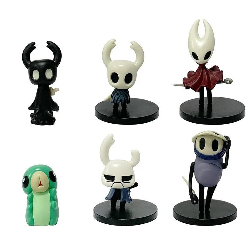 6 pièces/set Hollow Knight Hornet Figurine d'Action Anime Brinquedos 4-11cm black