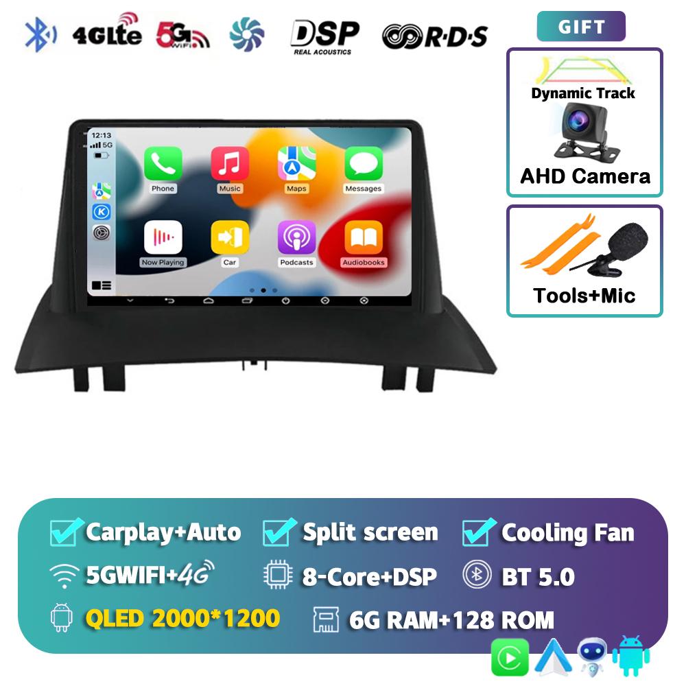 Android 14 Carplay Auto WIFI+4G Car Radio For Renault Megane 2 2002-2009 Multimedia Video Player 2Din 2din DVD Navigation GPS BT
