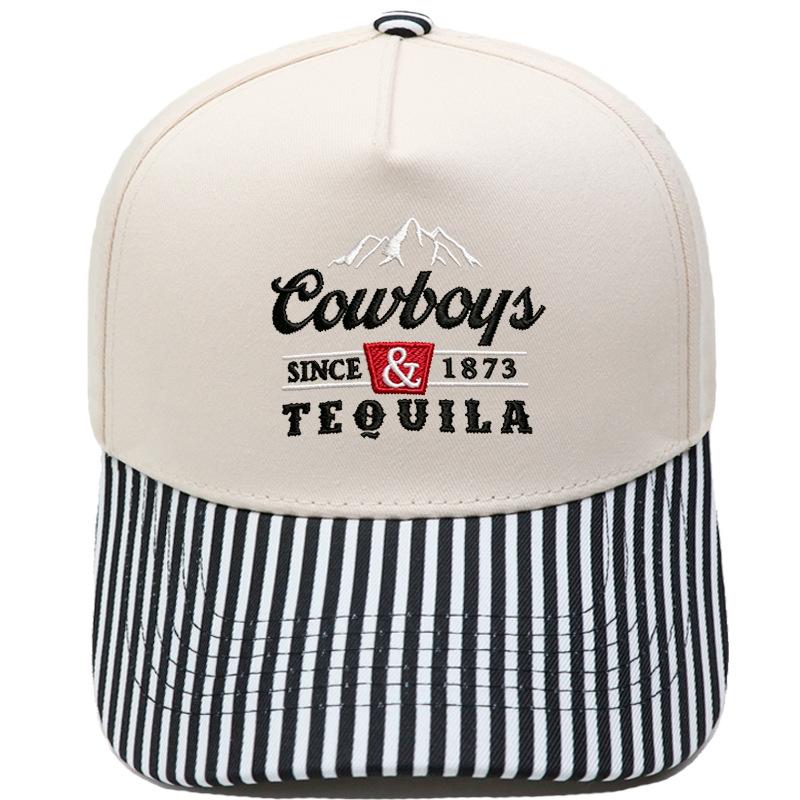 Cowboys & Tequila Cappellino da camionista Ricamo sulla visiera Abbinamento colori vintage Berretto da baseball Maschio Femmina Casual