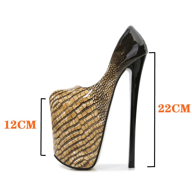 Moda Seksowne 22cm Ekstremalne Wysokie Obcasy Buty Damskie Moda Luksusowe Platformy Pompy Damskie Obcasy Damskie Duży Rozmiar Striptizerka Fetysz Buty Marka