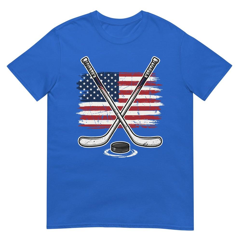 Ice Hockey Usa Flag Tshirt