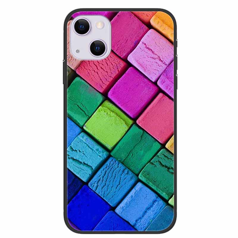 For iPhone 14/14 Plus Case Black Silicone Soft TPU Luxury Flower Animal Back Cover For iPhone 14/14 Plus New Shells for iPhone14