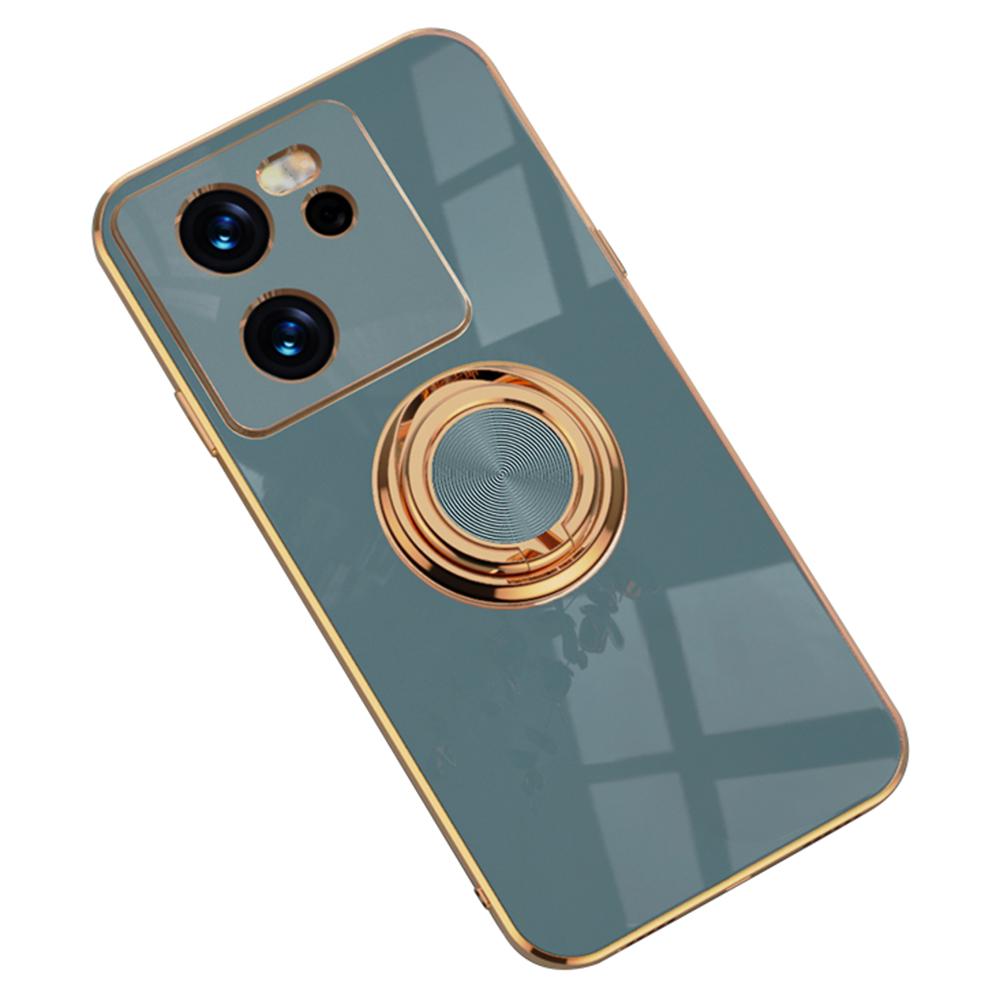 Für Xiaomi 13T/13T Pro Hülle Präzise Aussparungen 6D Galvanisierung TPU Handyhülle mit Ringhalter