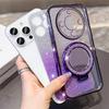 KEYSION Luxury Glitter Jewelled Magnetic Phone Case for Huawei Mate 60 Pro 50 Pro 40 Pro Makeup Mirror Stand Shockproof Cover