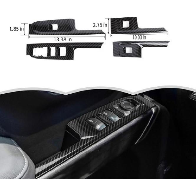 Carbon Fiber Window Lift Panel Switch Trim Cover For Chevy Silverado -