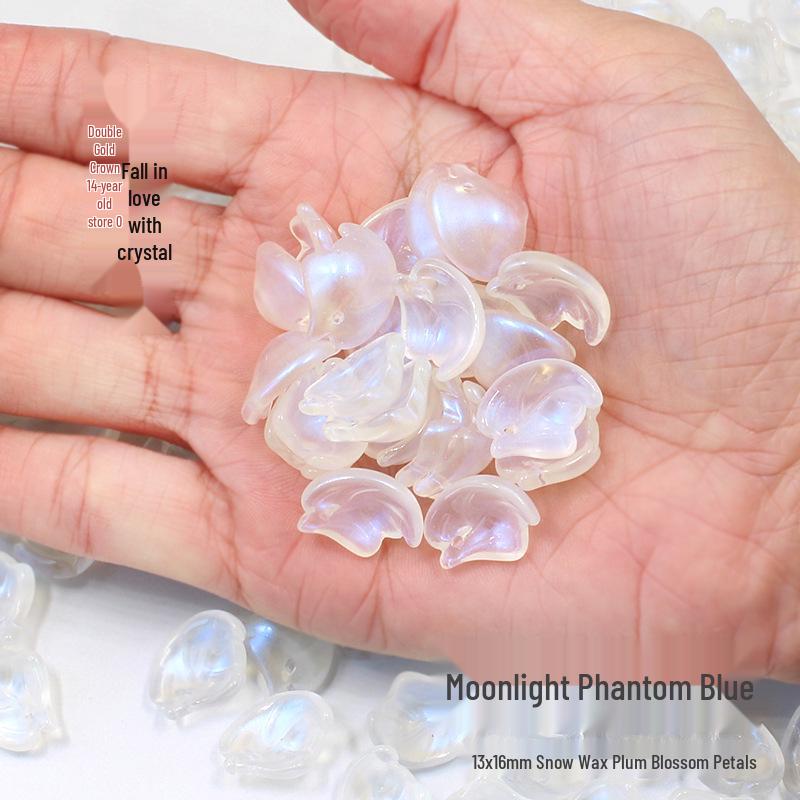20pcs 13x16mm Snow Wax Plum Glazed Flower Petal DIY Hairpin and Hanfu Headdress Beading Materials