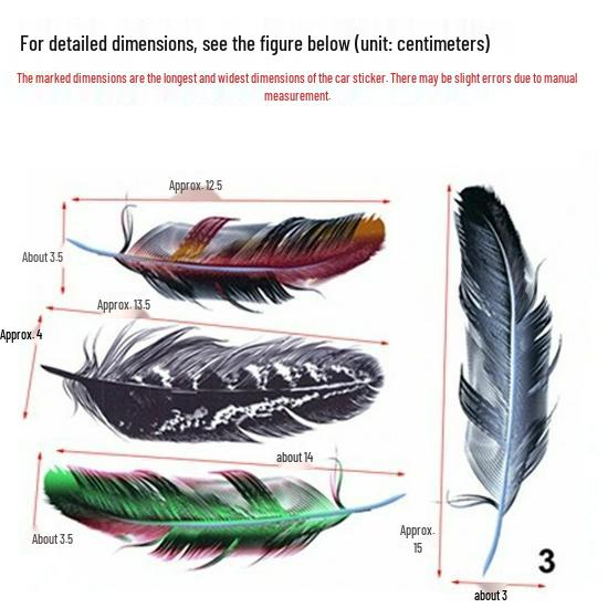 3D Reflective Feather Car Door & Body Stickers: Scratch Cover & Creative Decoration