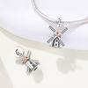Copper Amusement Park Trojan Dutch Windmill Charms Beads Pendant For Original Bracelet Woman Girl Jewelry