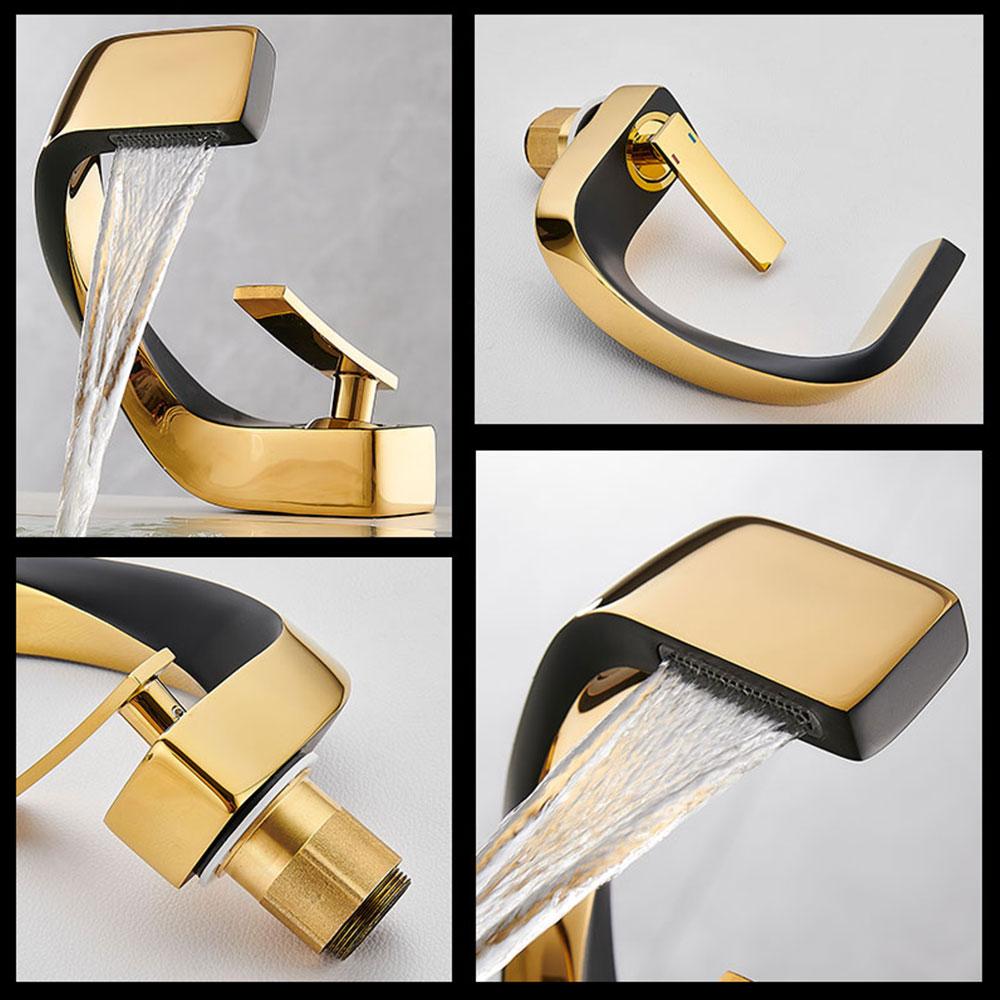 Koupelnová umyvadlová baterie na desku černá umyvadlová baterie s jedním otvorem vodovodní baterie horká a studená koupelnová směšovací baterie