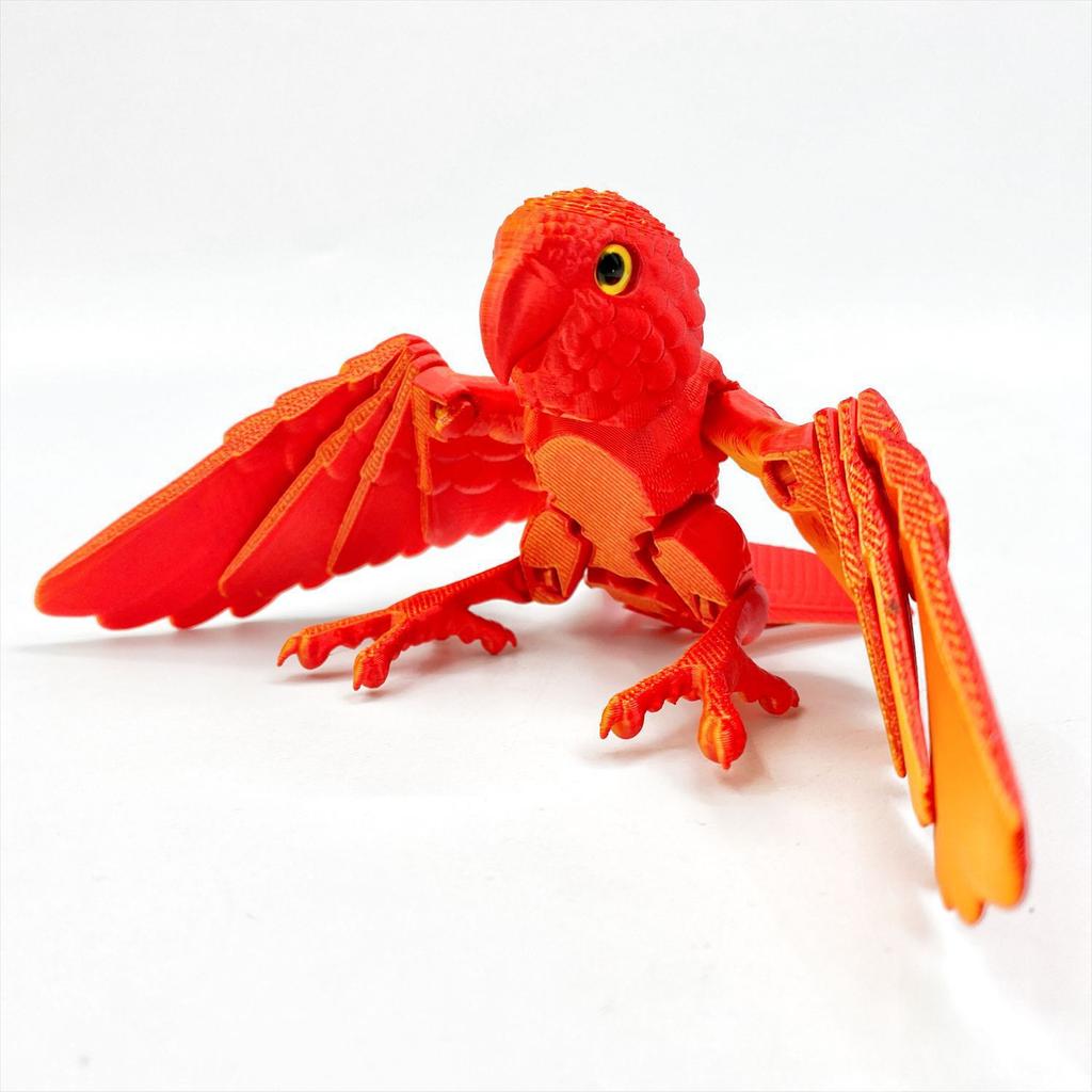 3D Printed Cute Pet Colourful Parrots Toy Joint Movable Simulation Animal Bird Model Home Decor Ornaments Kids Collection Gift