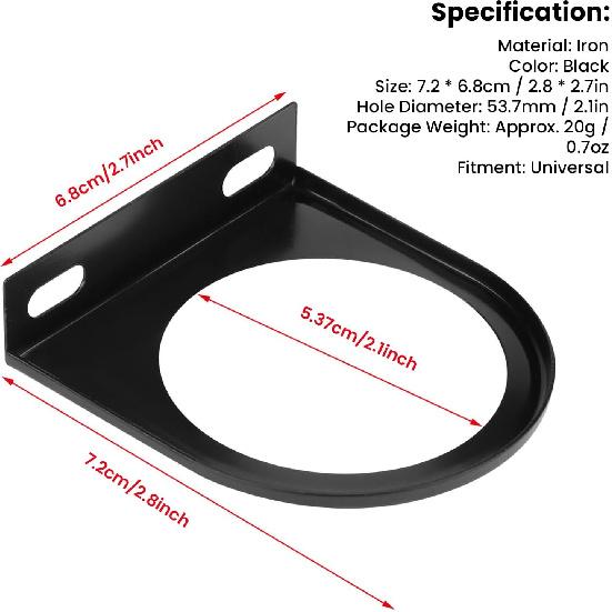 Single Gauge Mounting Panel, 52mm 2 Inch Gauge Bracket Holder Universal Single Hole Meter Gauge Pillar