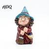 Durable Resin Witch Statue on Broomstick Figurine Halloween Gnome with Wizard Hat