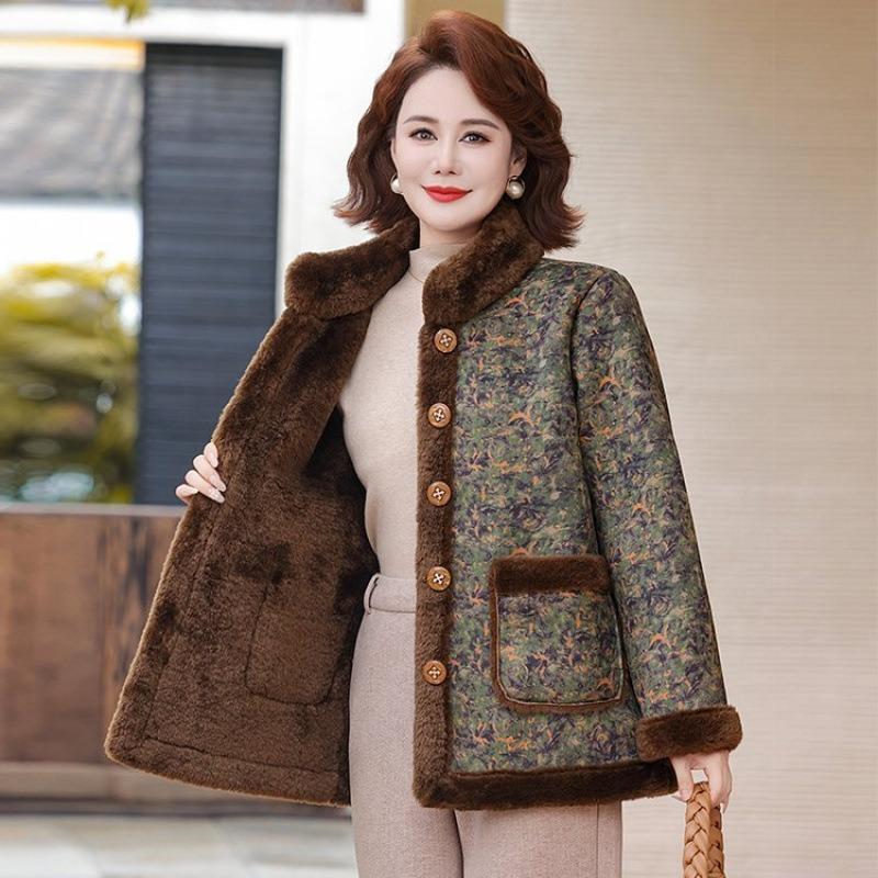 Winter Velvet Cotton-padded Coat Large Size Women's New Coat Cotton-padded Jacket Warm Cotton-padded Jacket Thickened Outer Wear