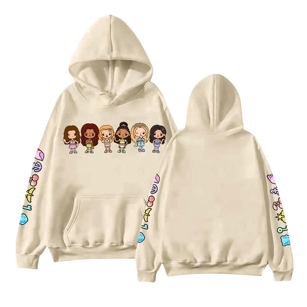 Unisex Mode Leichter Langarm-Pullover mit Taschen Bedruckter Hoodie