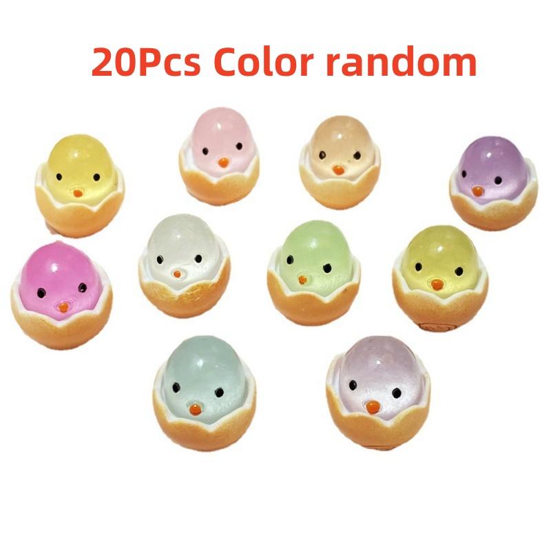 5-50Pcs Mini Glow Luminous Eggshell Chicken Toy Fluorescence Resin Figurine Animal Model Home Decor Garden Decor Accessories Toy