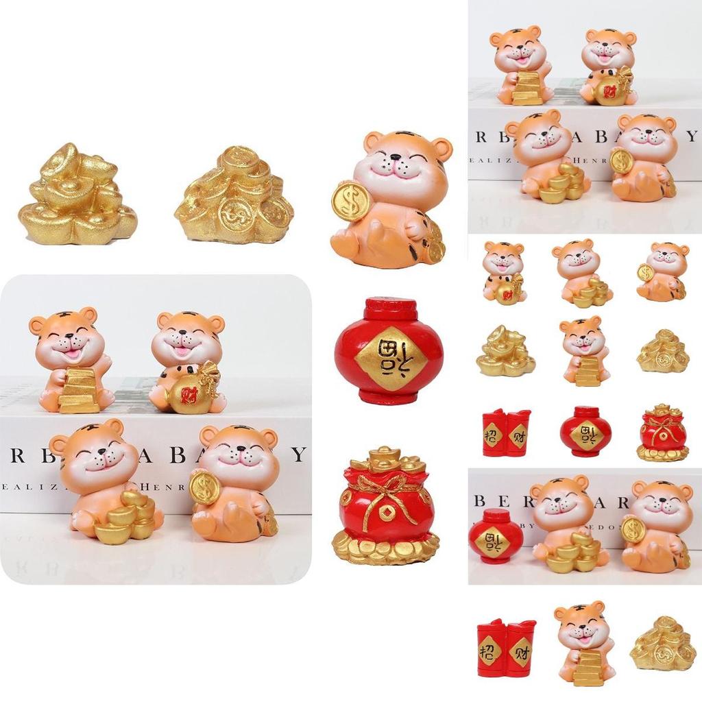 2022 Cny Chinese New Year Home Decorative Tiger Figurines With Creative Resin Design
