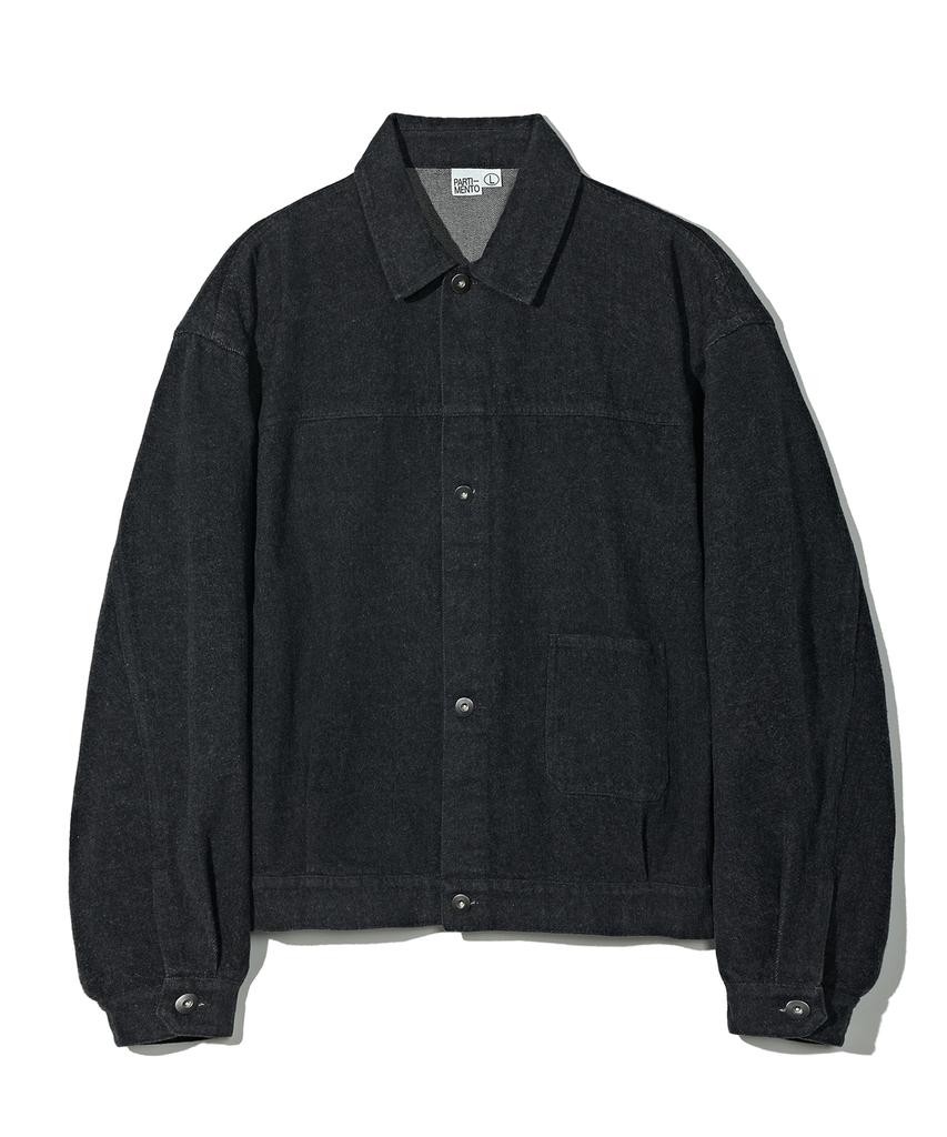 Partimento Brushed Denim Trucker Jacket Black