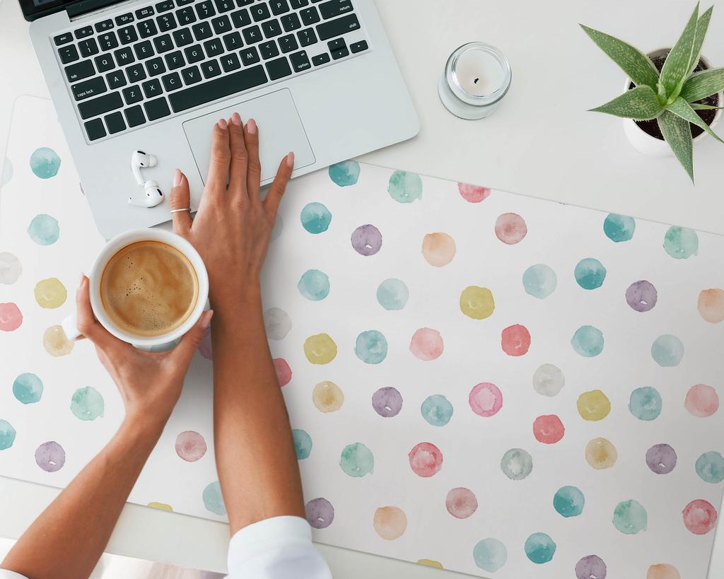 Universal Protective Mat for Computer Equipment Pastel Dots 100x50 cm