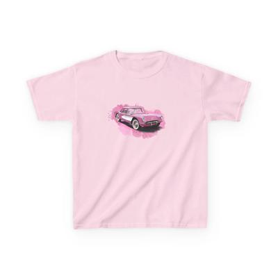 Pink Corvette Kids Tee, Graphic T-Shirt for Girls, Children's Car Lover Shirt