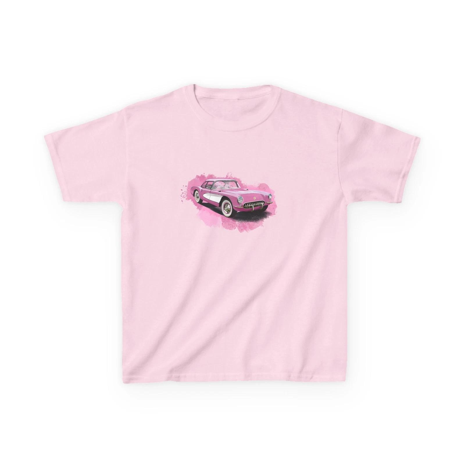 

Pink Corvette Kids Tee, Graphic T-Shirt for Girls, Children s Car Lover Shirt L