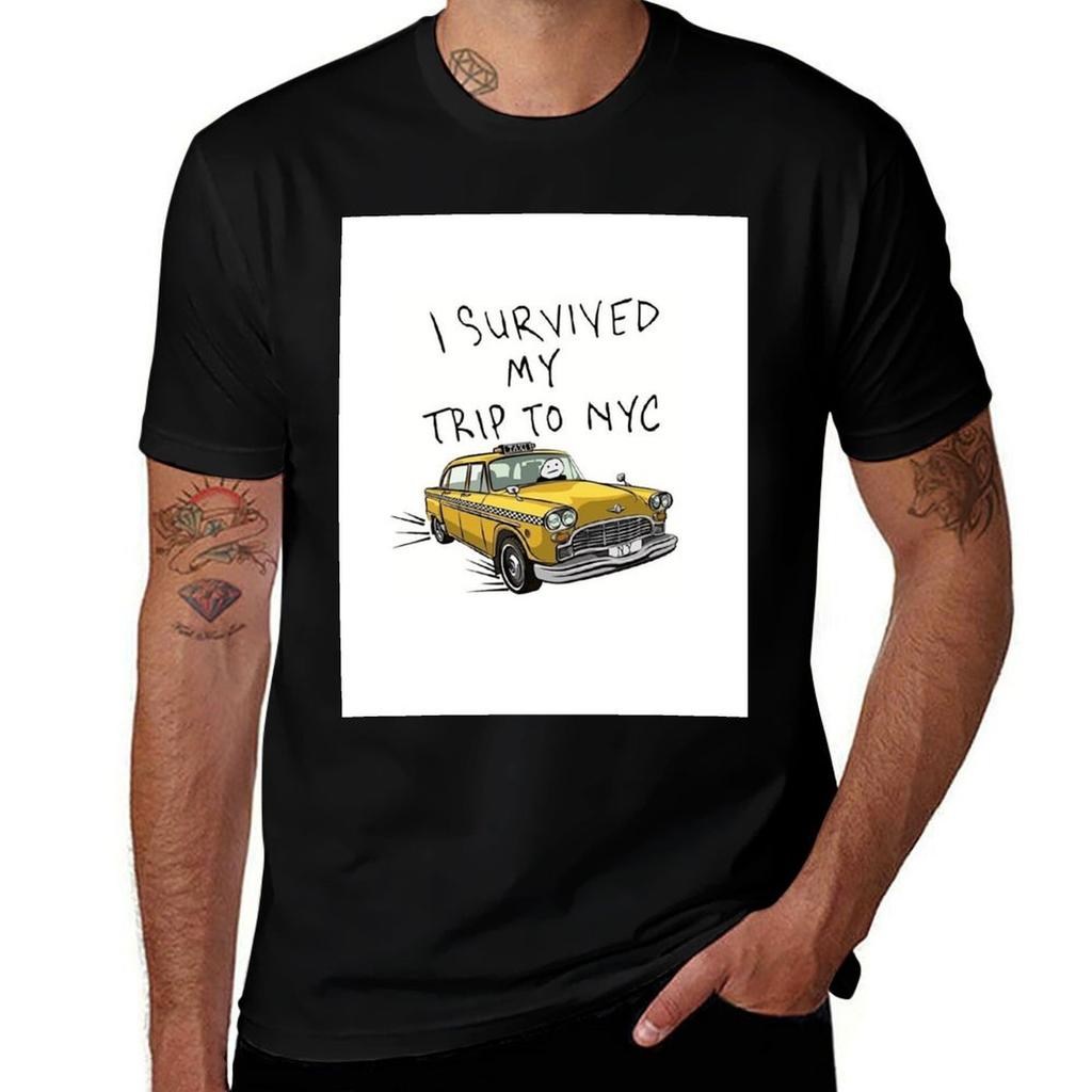 Ich habe meine Reise nach New York NYC überlebt Gelbes Taxi T-Shirt Sportlich Lässig Atmungsaktives T-Shirt
