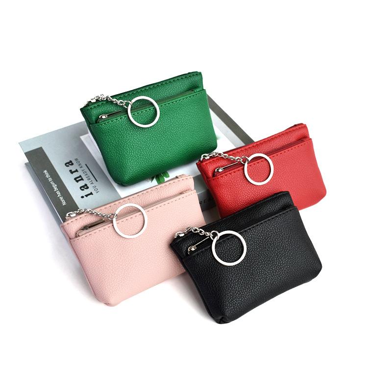 PU Leather Money Coin Purse New with Key Ring Waterproof Pocket Purse Zipper Large Capacity Credit Card Holder Women Wallet