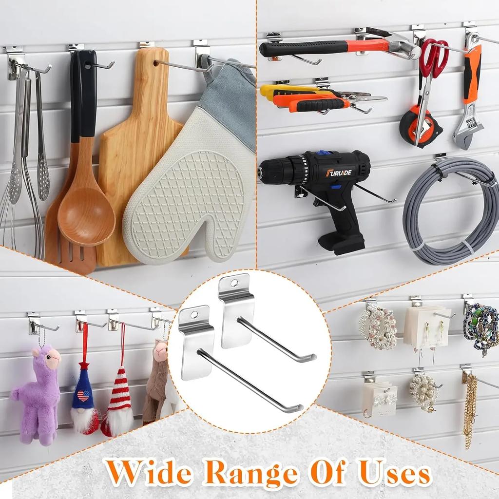 100PC Supermarket Shelf Slot Plate Hook Jewelry Display Shelf Accessories Single Line Hooks Slot Plate Hooks Metal Display Hooks