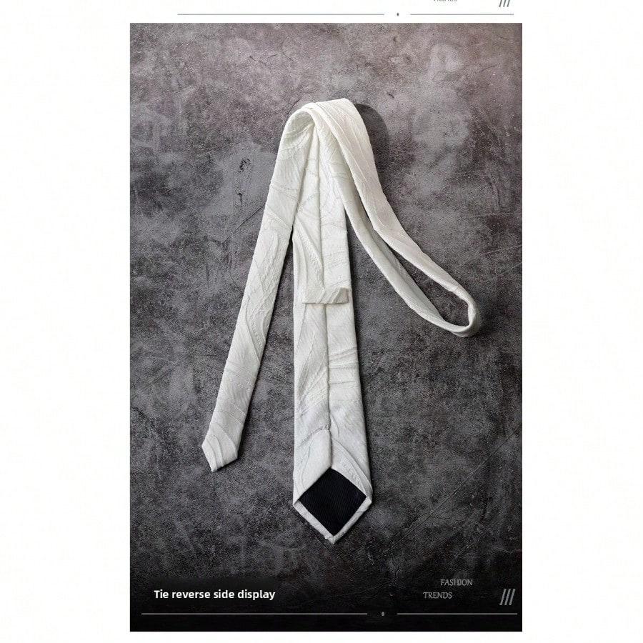 Three-dimensional craft tie black white retro versatile luxury high-end suit shirt accessories women and men young trend