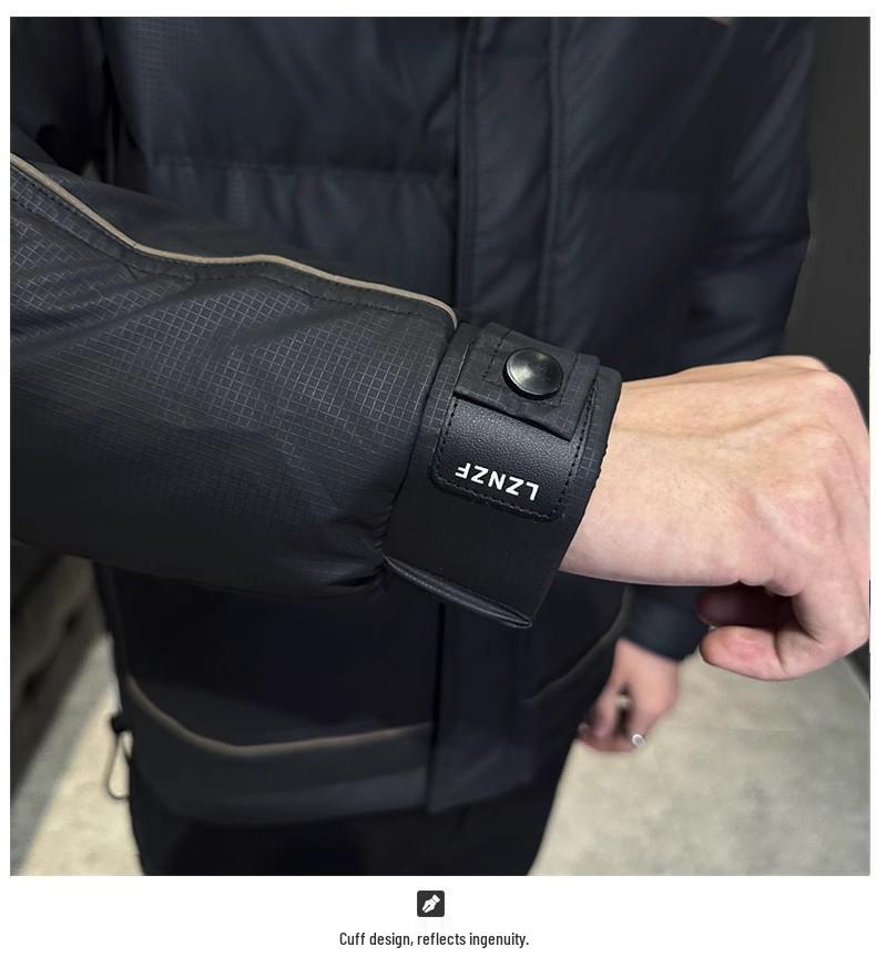 Wuhan Men's Solid Color Stand-Up Collar Down Jacket - Trendy High-End Design