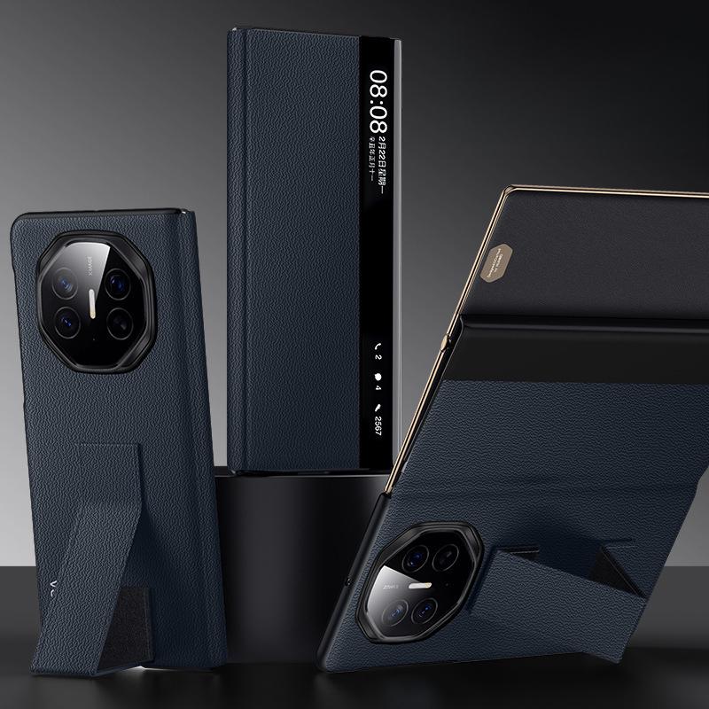 Vhodné pro pouzdro na mobilní telefon Huawei MateXT, držák, chytré okénko, skládací pouzdro, Huawei, pouzdro z pánské kůže proti pádu