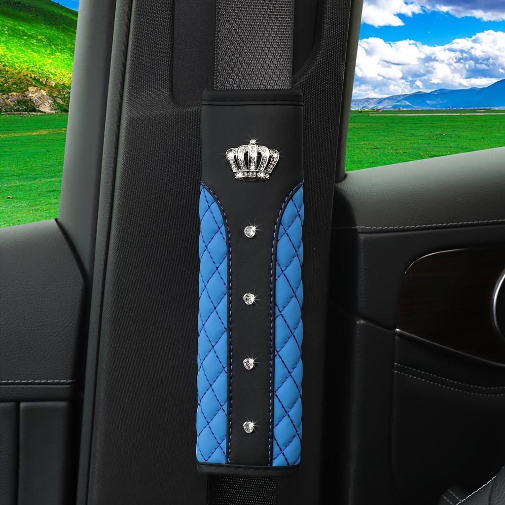 1PC Car seat belt shoulder protector with advanced texture and diamond inlaid crown seat belt protector universal
