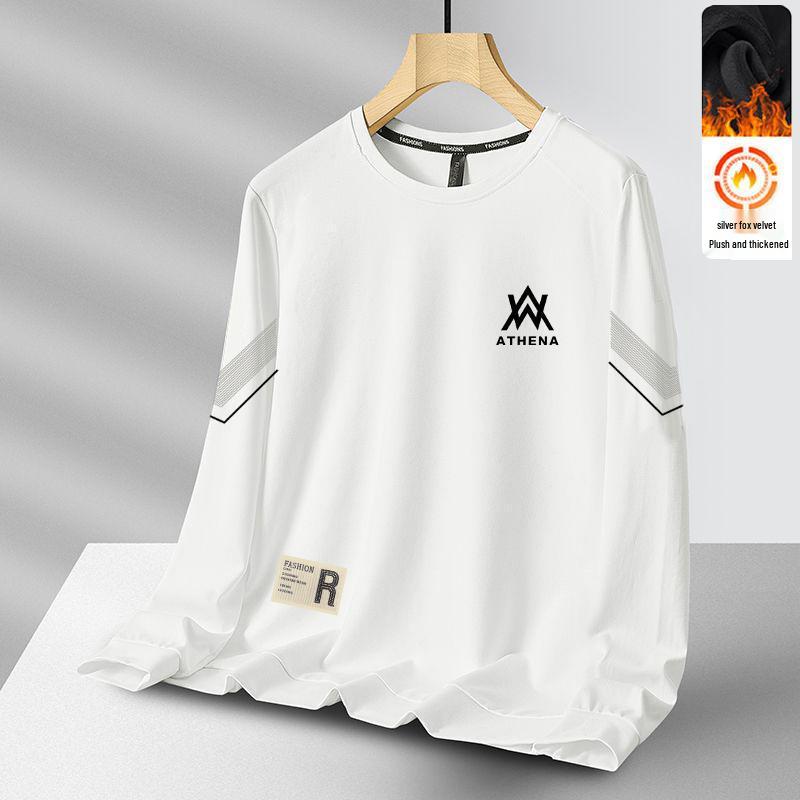 Men's and Women's Trendy Fleece-Lined Crew Neck Sweatshirt - Versatile, Loose Long Sleeve for Autumn and Winter, Perfect for Couples and Students.