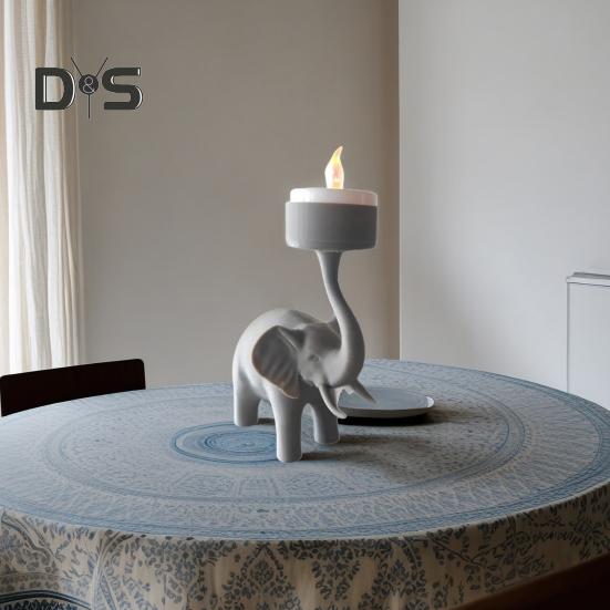 Svícen slona, votivní svícen na čajovou svíčku, stojan na svíčky do obývacího pokoje, koupelna, dekorace na stůl, figurka slona, ozdoba