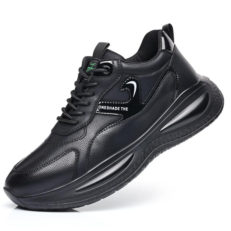 

2025 autumn and winter new men s shoes young men s casual and light running sports shoes leather shoes men s 2025 38 чёрный