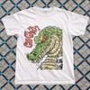 T-shirt Grafica Coccodrillo Stile Vintage Bianca Unisex Stampa Riproduzione Camicia Streetwear