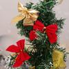 Mini Butterfly Bows Hanging Decoration Gold Red Christmas Bow Ornaments DIY Handmade Bowknot Xmas Tree Festive Supplies