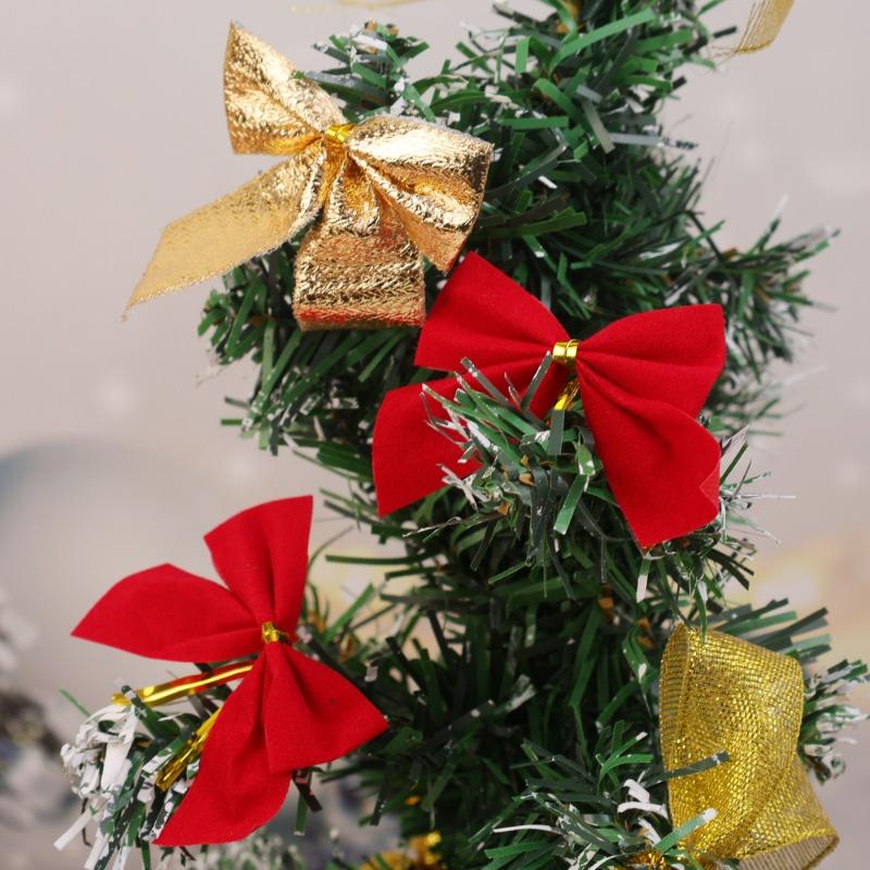 Mini Butterfly Bows Hanging Decoration Gold Red Christmas Bow Ornaments DIY Handmade Bowknot Xmas Tree Festive Supplies