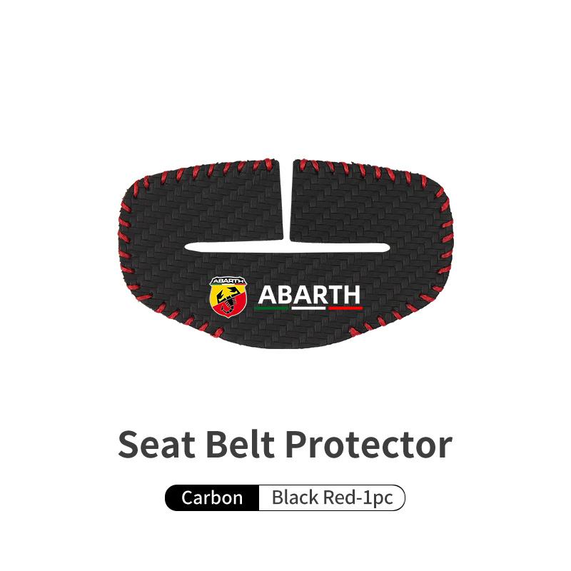 

For Abarth 1/2pcs Car Leather Safety Belt Buckle Plug Protective Covers Interior Accessories FIAT 500 Tipo FR Panda Argo