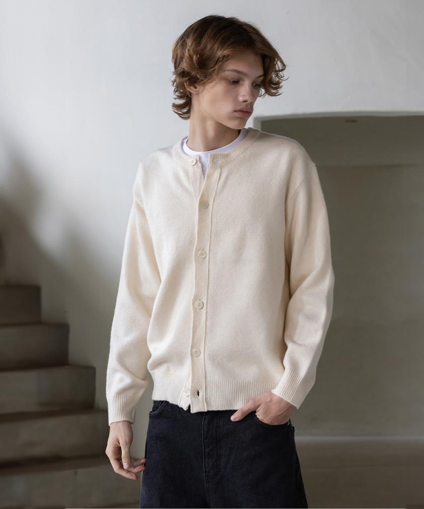 Decoroso Comfort Round Neck Cardigan [Ivory]