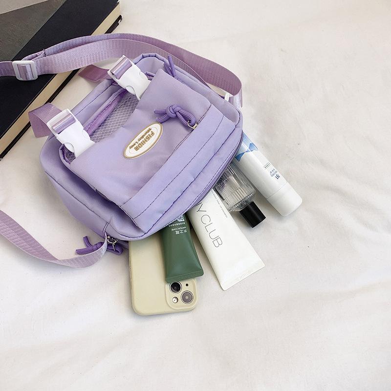 Cute College Style Girl Messenger Bag Japanese Ins Student Large Capacity Versatile Mailman Bag Transparent Pain Bag