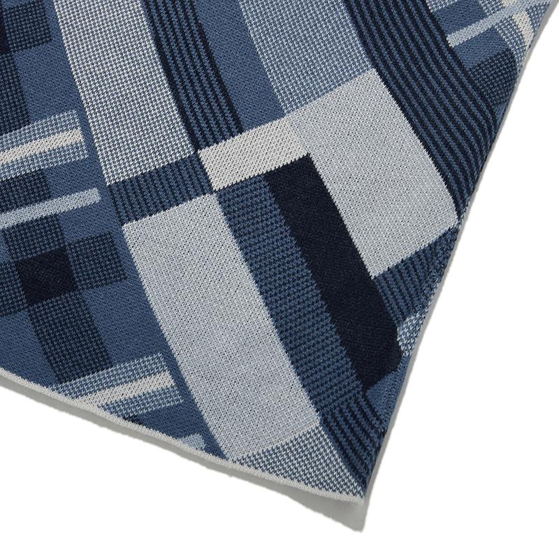 Kirsh Check Pattern Knit Long Skirt [Blue]