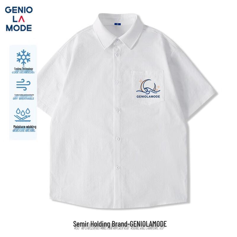 

GENIOLAMODE Men s Ice Silk Short Sleeve Polo Shirt XL