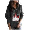 Women's Fashion Loose Warm Festive Christmas Print Zipper Long Sleeve Knitted Sweater Women's Sweater