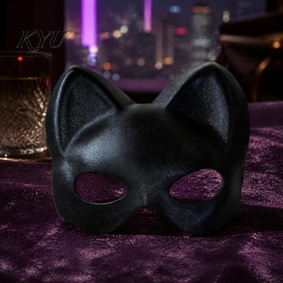 Stylish Costume Masque for Events Cat Masquerade Masque, Sparkly Sequins/Velvet/Black Half Face Comfortable Plastic Adults Women Men Halloween