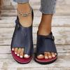 Women's New Plus Size Flat Ankle-Wrap Sandals Buckle Casual Style