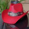 Cowboy Straw Hat Horse Head Accessories  Western Style  Unisex Retro Straw Cowboy Hat Sombrero Hombre