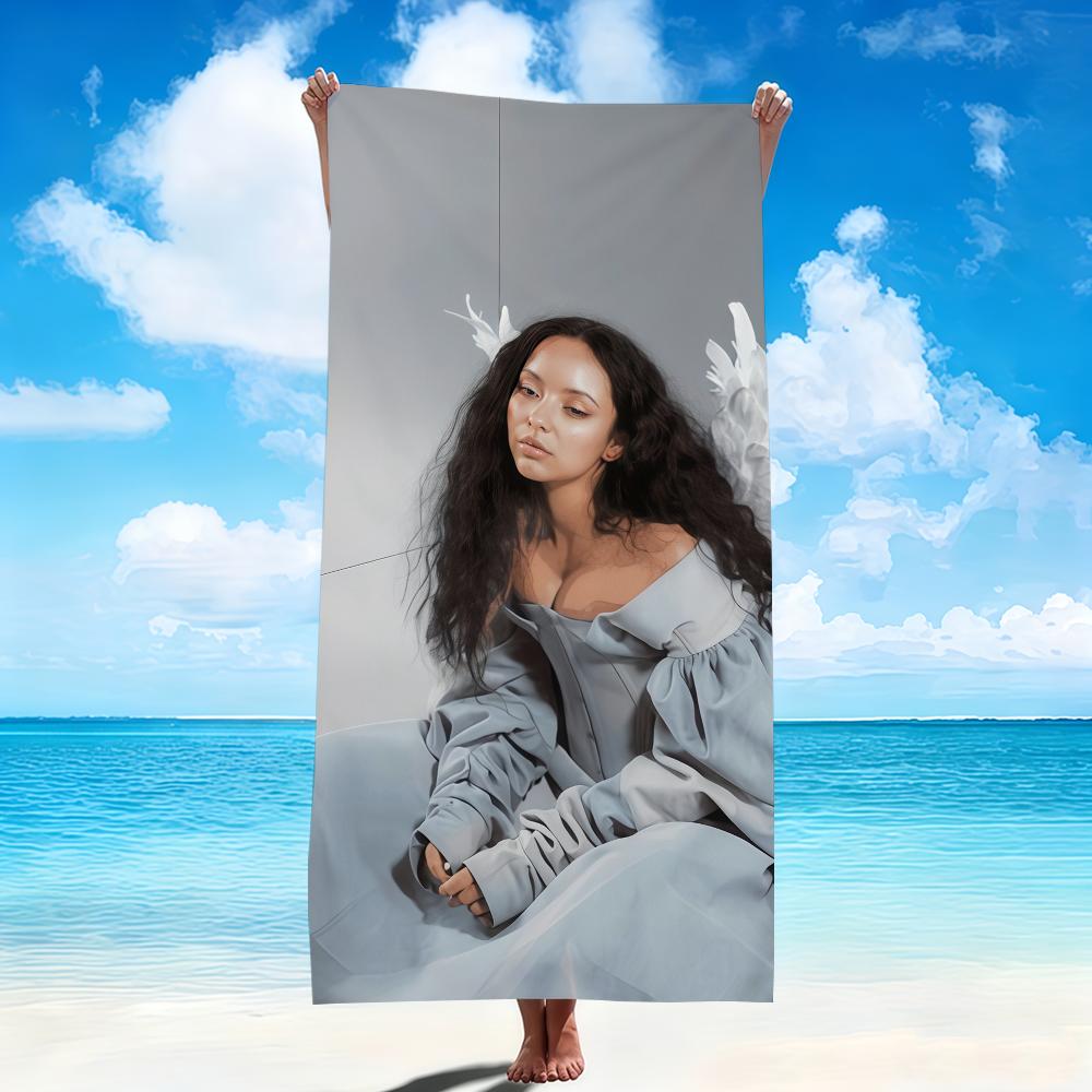 Singer Music Art Showbiz Theme Beach Towel Soft Quick Dry Bath Towel for Gift Travel Gym Spa Camping Sport Microfiber Blanket