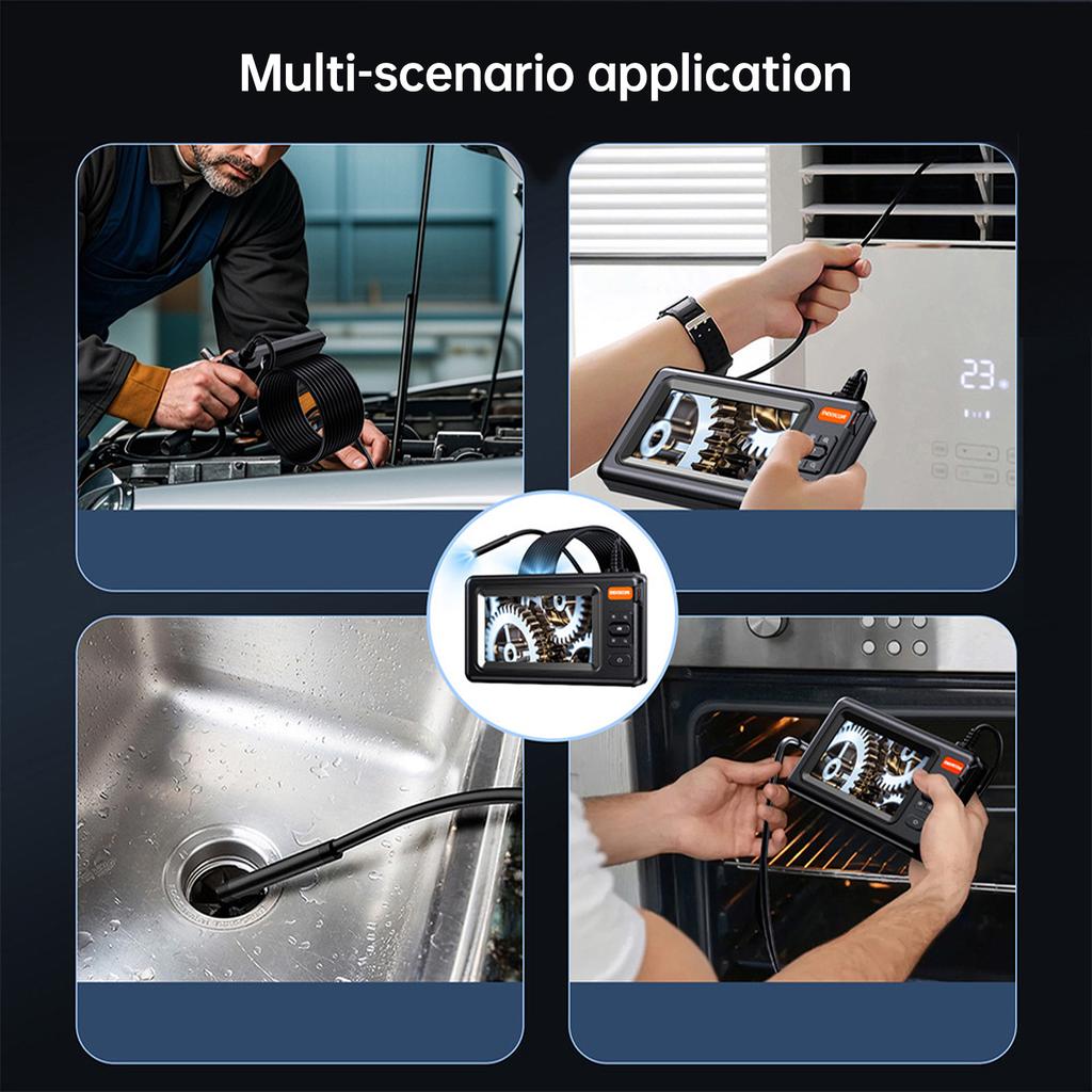 Industrial 1080P Sewer Inspection Camera with 6 LED Lights 4.3 Inch HD IPS Screen Realtime Monitor