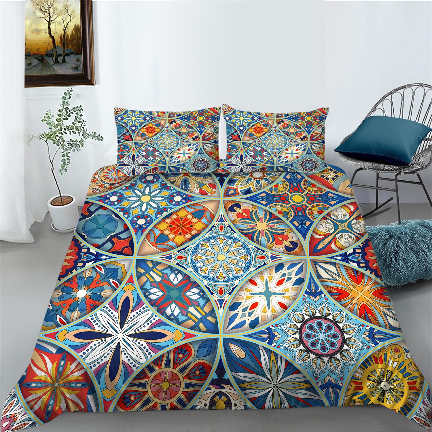 

Богемный комплект постельного белья для спальни, пододеяльник, семейный комплект постельного белья King/двуспальная кровать, украшение дома Baby 100x135cm